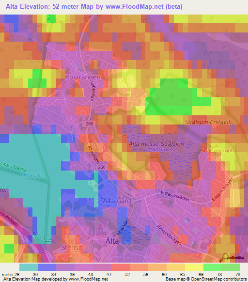 Alta,Sweden Elevation Map