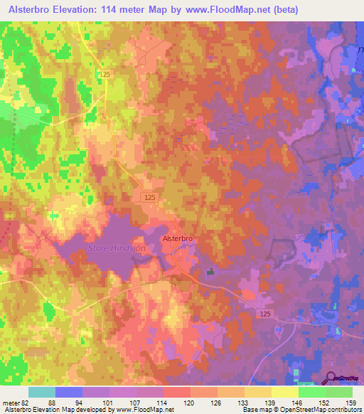 Alsterbro,Sweden Elevation Map