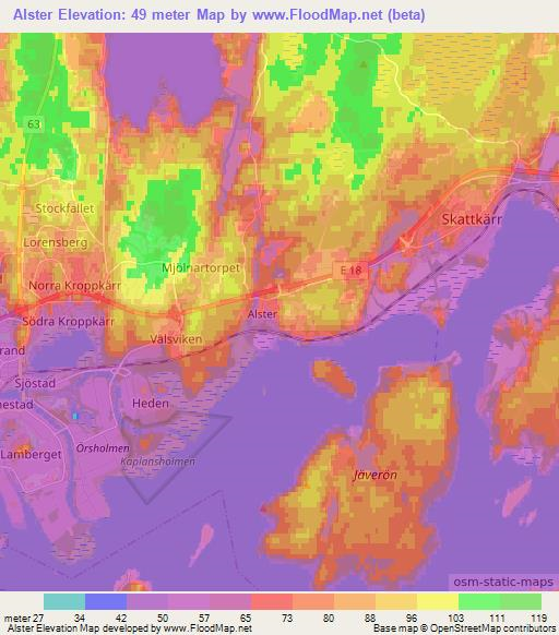 Elevation of Alster,Sweden Elevation Map, Topography, Contour