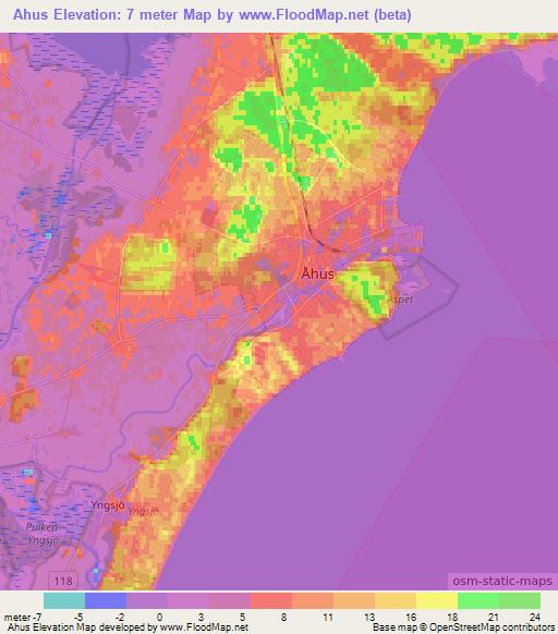 Ahus,Sweden Elevation Map