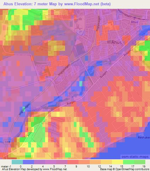 Ahus,Sweden Elevation Map