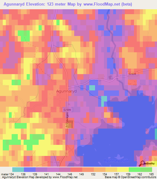 Agunnaryd,Sweden Elevation Map