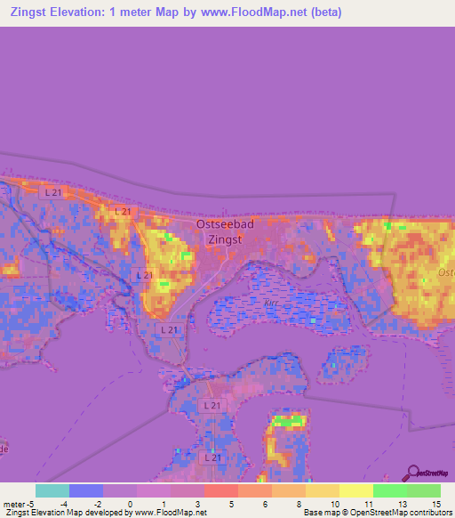 Zingst,Germany Elevation Map