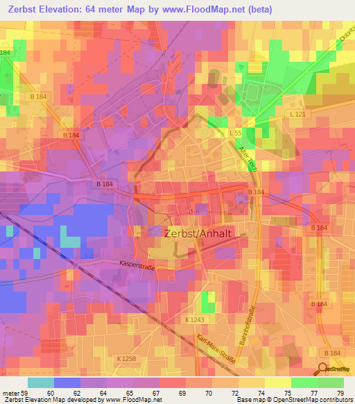 Zerbst,Germany Elevation Map