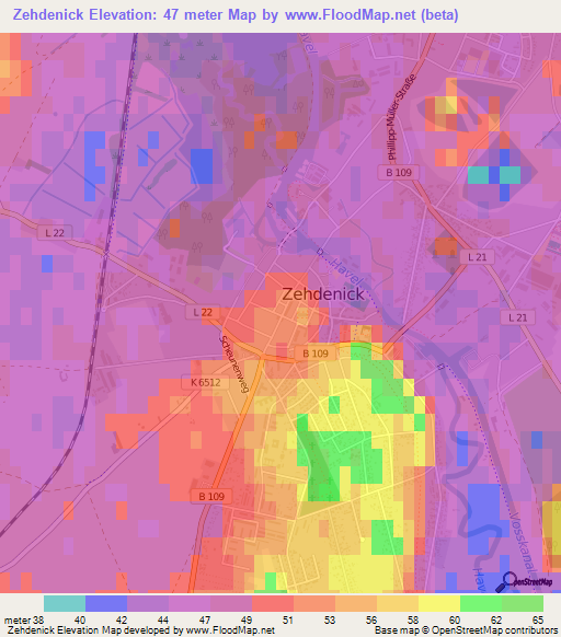 Zehdenick,Germany Elevation Map