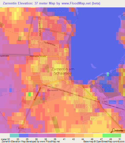 Zarrentin,Germany Elevation Map