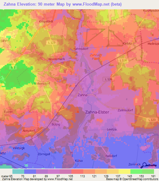 Zahna,Germany Elevation Map