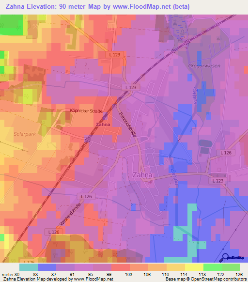 Zahna,Germany Elevation Map