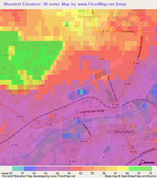 Wunstorf,Germany Elevation Map