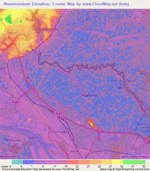 Wummensiede,Germany Elevation Map