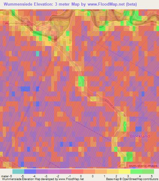 Wummensiede,Germany Elevation Map