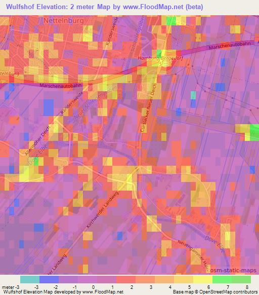 Wulfshof,Germany Elevation Map