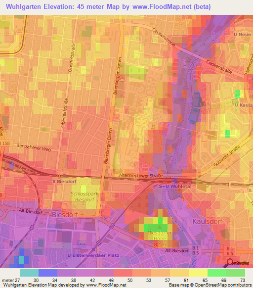 Wuhlgarten,Germany Elevation Map