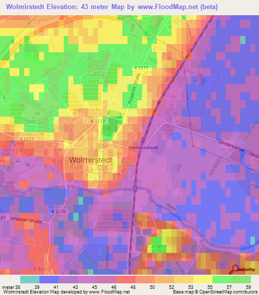 Wolmirstedt,Germany Elevation Map