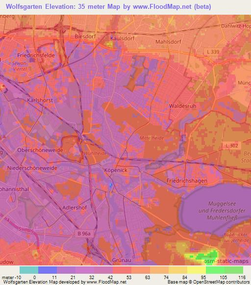 Wolfsgarten,Germany Elevation Map