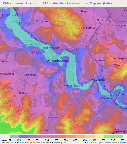 Witzenhausen,Germany Elevation Map