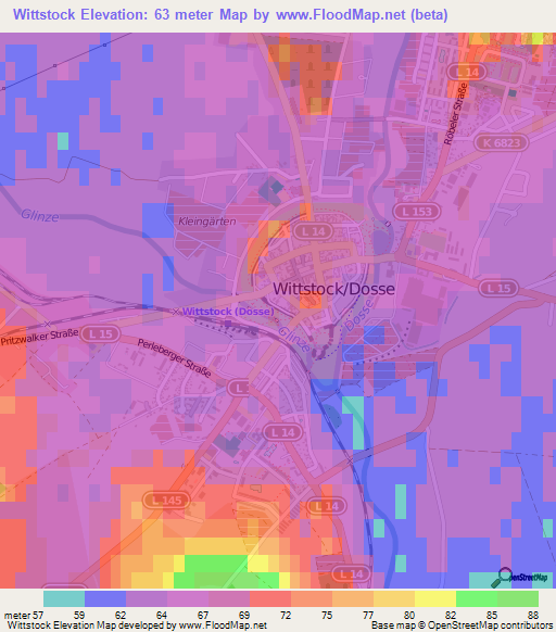 Wittstock,Germany Elevation Map