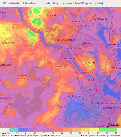 Wittenforden,Germany Elevation Map