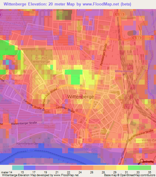 Wittenberge,Germany Elevation Map