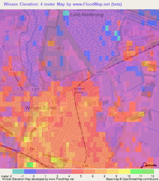 Winsen,Germany Elevation Map