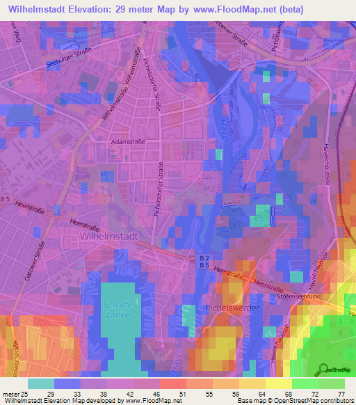 Wilhelmstadt,Germany Elevation Map