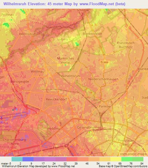 Wilhelmsruh,Germany Elevation Map