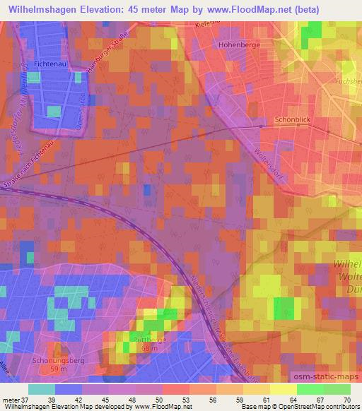 Wilhelmshagen,Germany Elevation Map