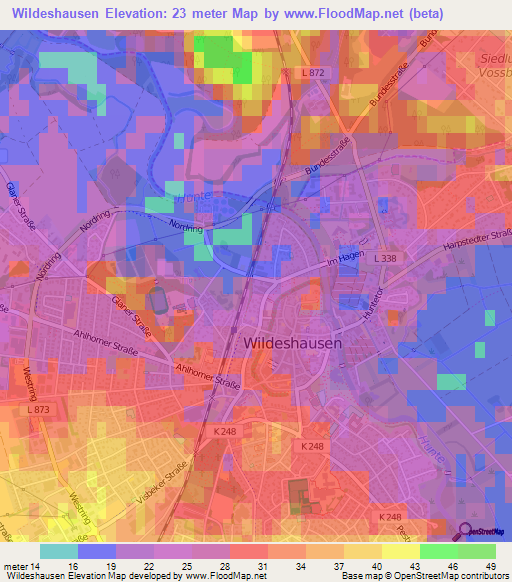 Wildeshausen,Germany Elevation Map