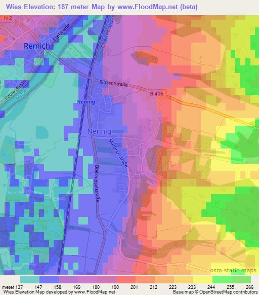 Wies,Germany Elevation Map