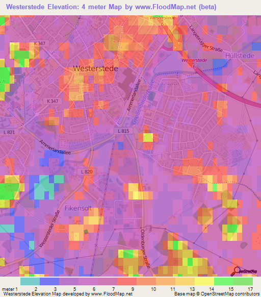 Westerstede,Germany Elevation Map