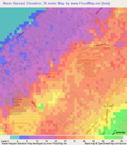 Nezer Hazzani,Palestinian Territory Elevation Map