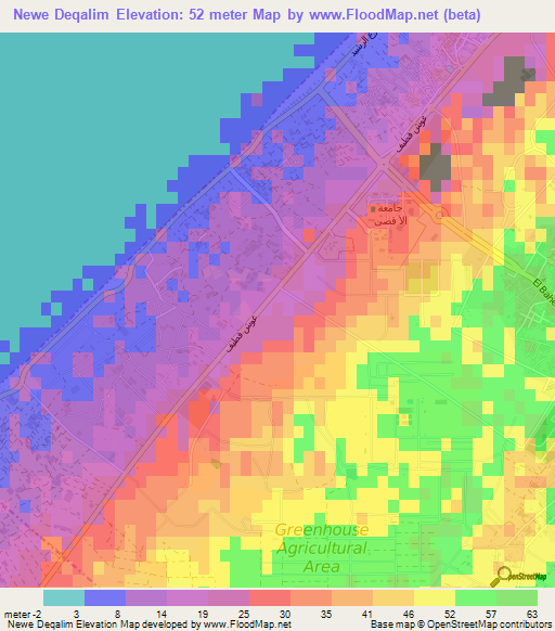 Newe Deqalim,Palestinian Territory Elevation Map