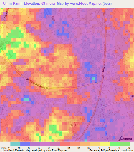 Umm Kamil,Palestinian Territory Elevation Map