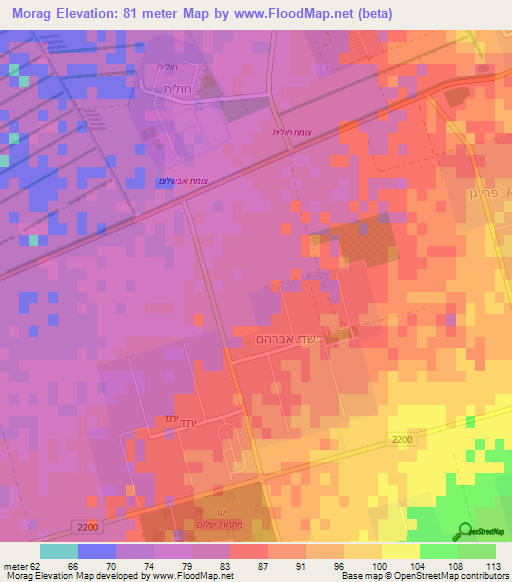 Morag,Palestinian Territory Elevation Map