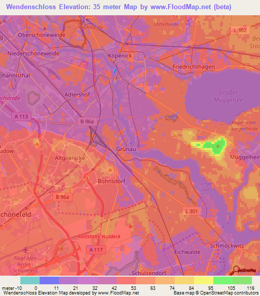 Wendenschloss,Germany Elevation Map