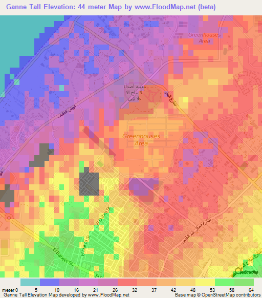 Ganne Tall,Palestinian Territory Elevation Map