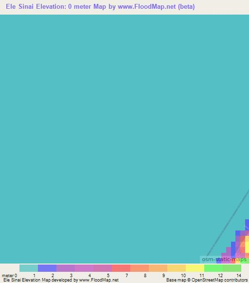 Ele Sinai,Palestinian Territory Elevation Map