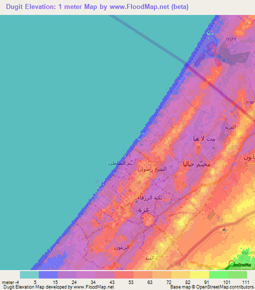 Dugit,Palestinian Territory Elevation Map