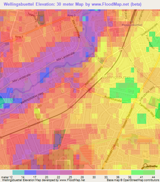 Wellingsbuettel,Germany Elevation Map