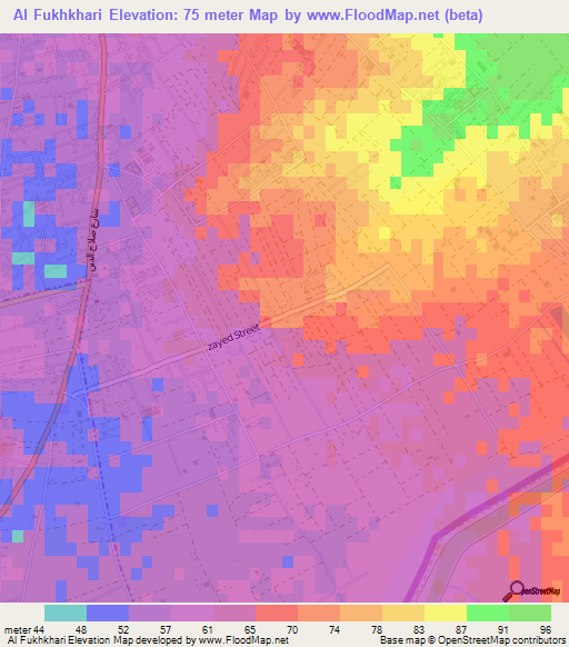 Al Fukhkhari,Palestinian Territory Elevation Map