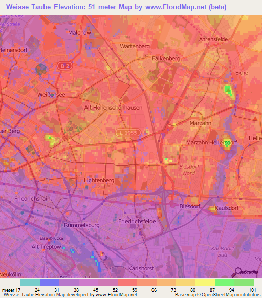 Weisse Taube,Germany Elevation Map