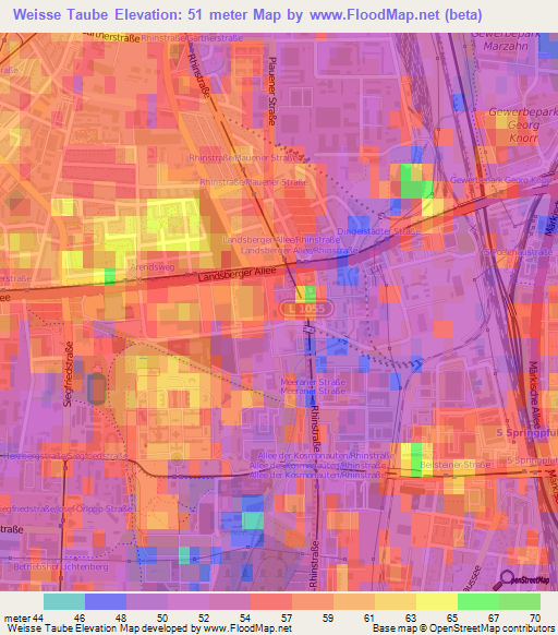 Weisse Taube,Germany Elevation Map