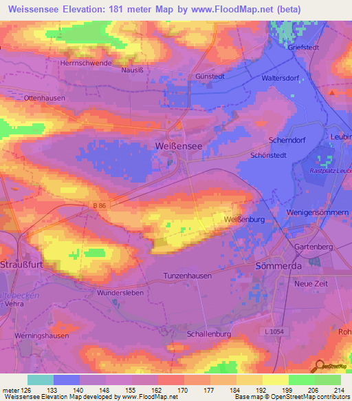 Weissensee,Germany Elevation Map