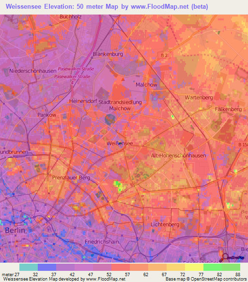 Weissensee,Germany Elevation Map