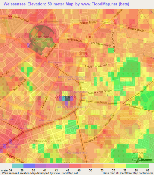 Weissensee,Germany Elevation Map