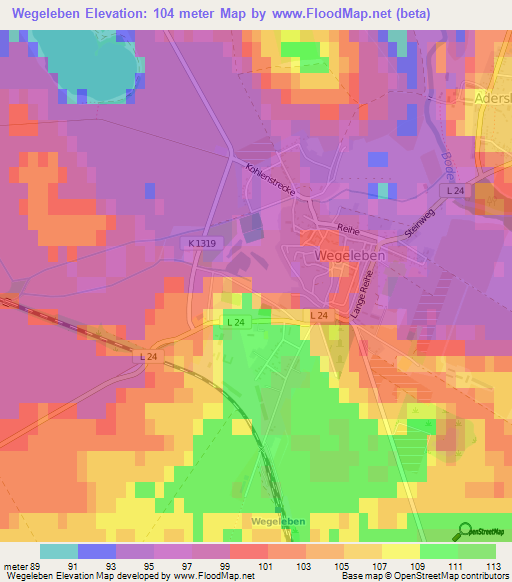 Wegeleben,Germany Elevation Map