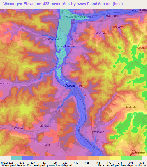 Wasungen,Germany Elevation Map