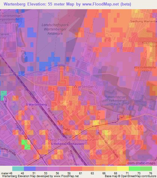 Wartenberg,Germany Elevation Map