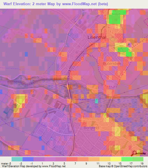 Warf,Germany Elevation Map