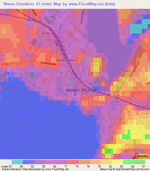 Waren,Germany Elevation Map